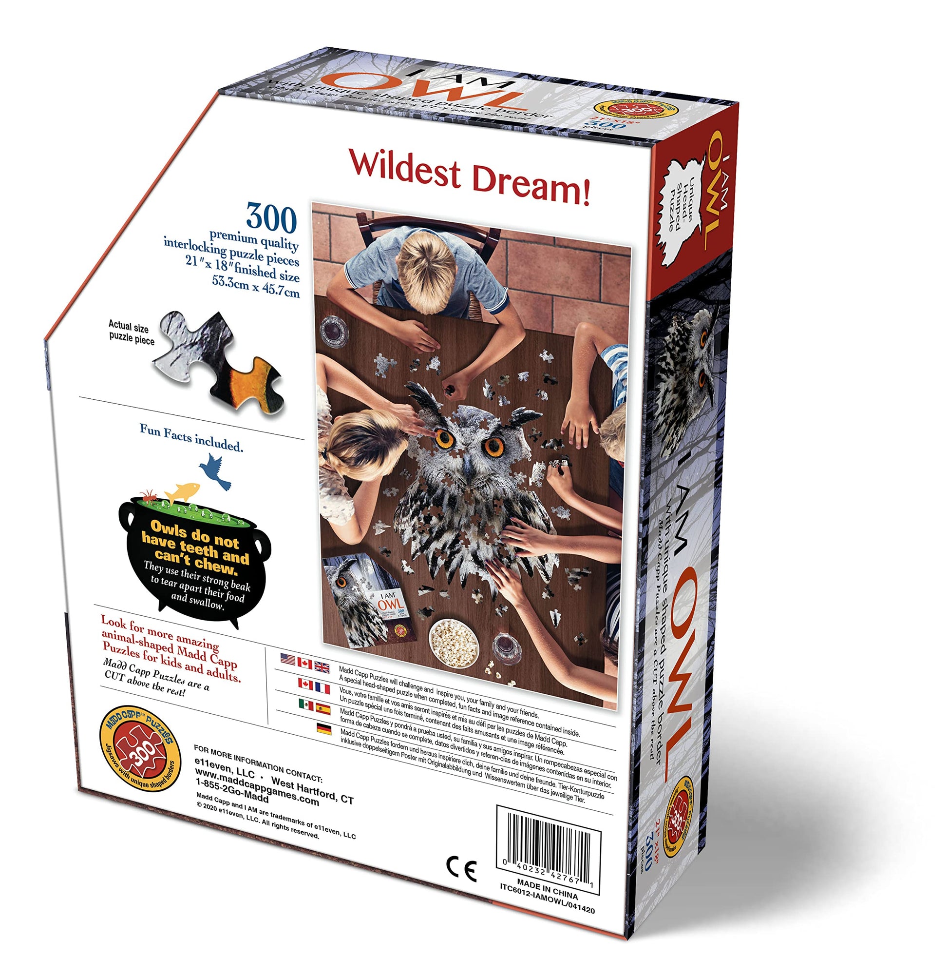 Madd Capp Puzzles - I AM Owl - 300 Pieces - Animal Shaped Jigsaw Puzzle