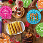 96 Pcs Mexican Fiesta Party Supplies Set, Serves 24 - Colorful Papel Picado Floral Paper Plates, Napkins, and Forks, Disposable Tableware for Cinco de
