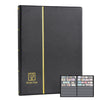 Stamp Albums 160 Pockets - Stockbooks with 30x197mm Sleeves, 10 Double Sided Black Page with Leatherette Padded Black Cover, Collection Storage Folder