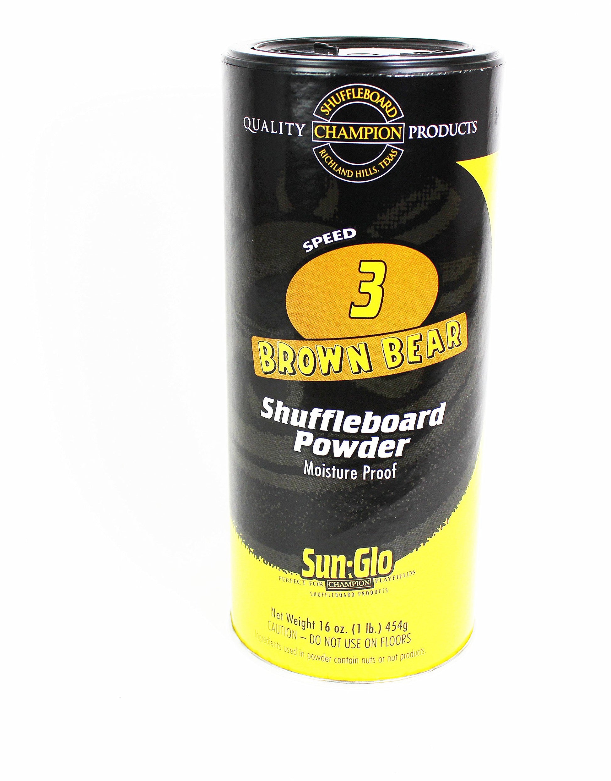 Sun-Glo Speed #3 (Brown Bear) Shuffleboard Powder Wax - Medium-Fast Speed for Optimal Control & Precision - 16 oz Shaker Can