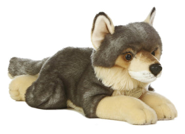 Aurora® Realistic Miyoni® Wolf Stuffed Animal - Lifelike Details Make a Cherished Companion - Perfect for Decorating Bedrooms or Classrooms - Gray 18