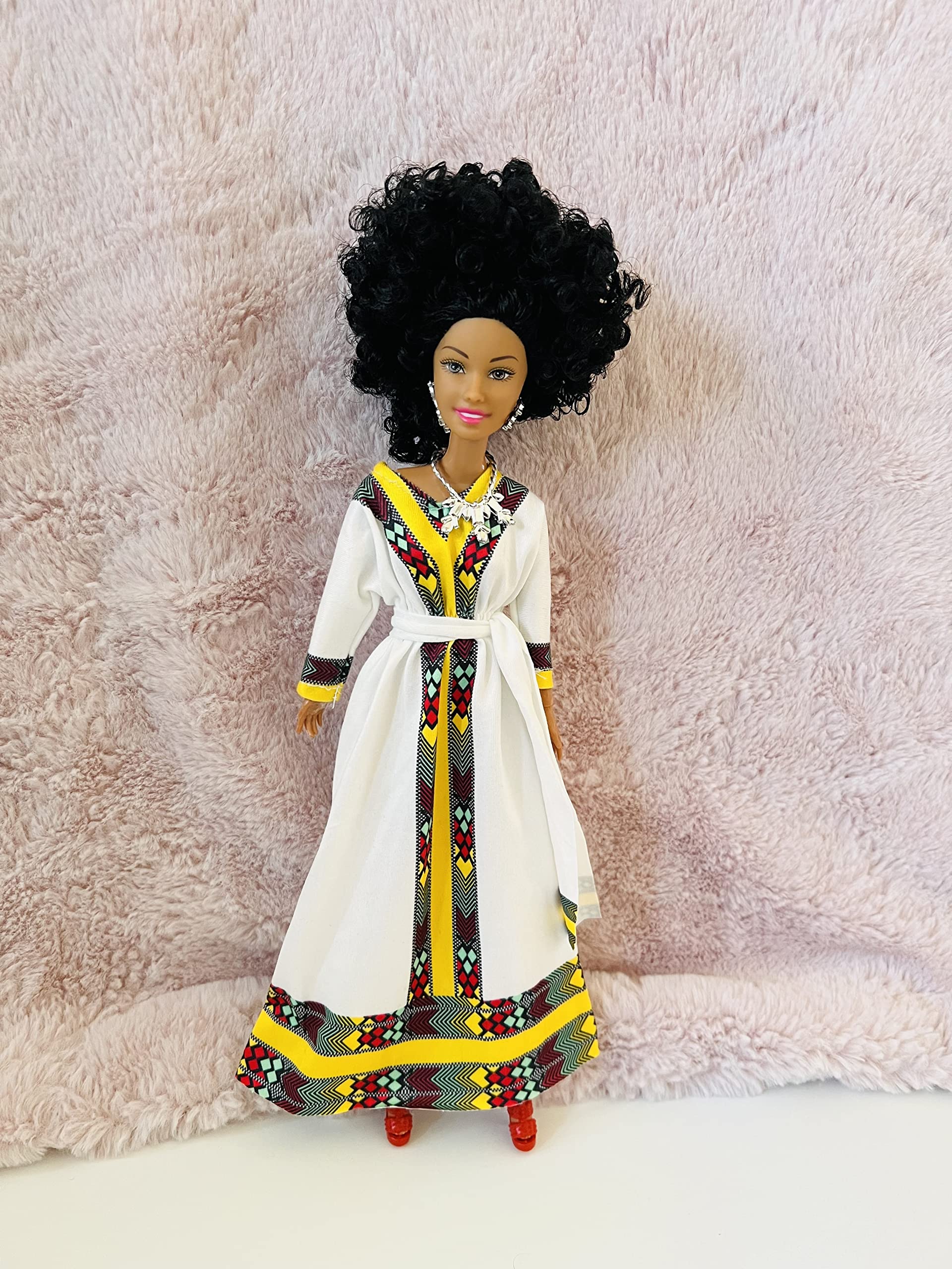 Maya in Long Dress (Curly Hair)