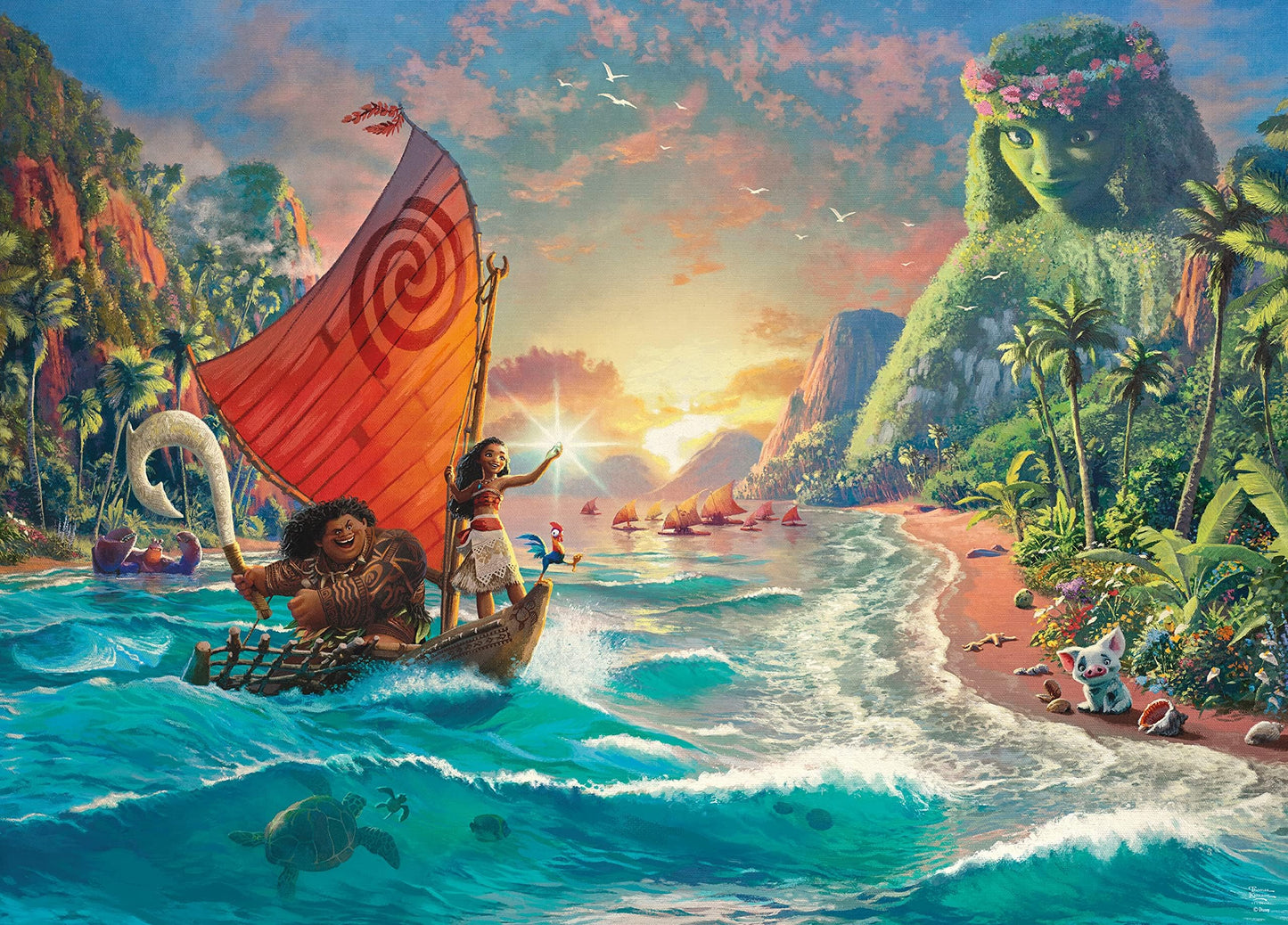 Ceaco - Thomas Kinkade Disney - Moana - 1000 Piece Jigsaw Puzzle for Adults