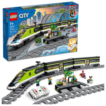 LEGO City Express Passenger Train Set - Remote Controlled Train Toy W/Working Headlights, 2 Coaches & 24 Track Pieces - Building Set Gift Idea for