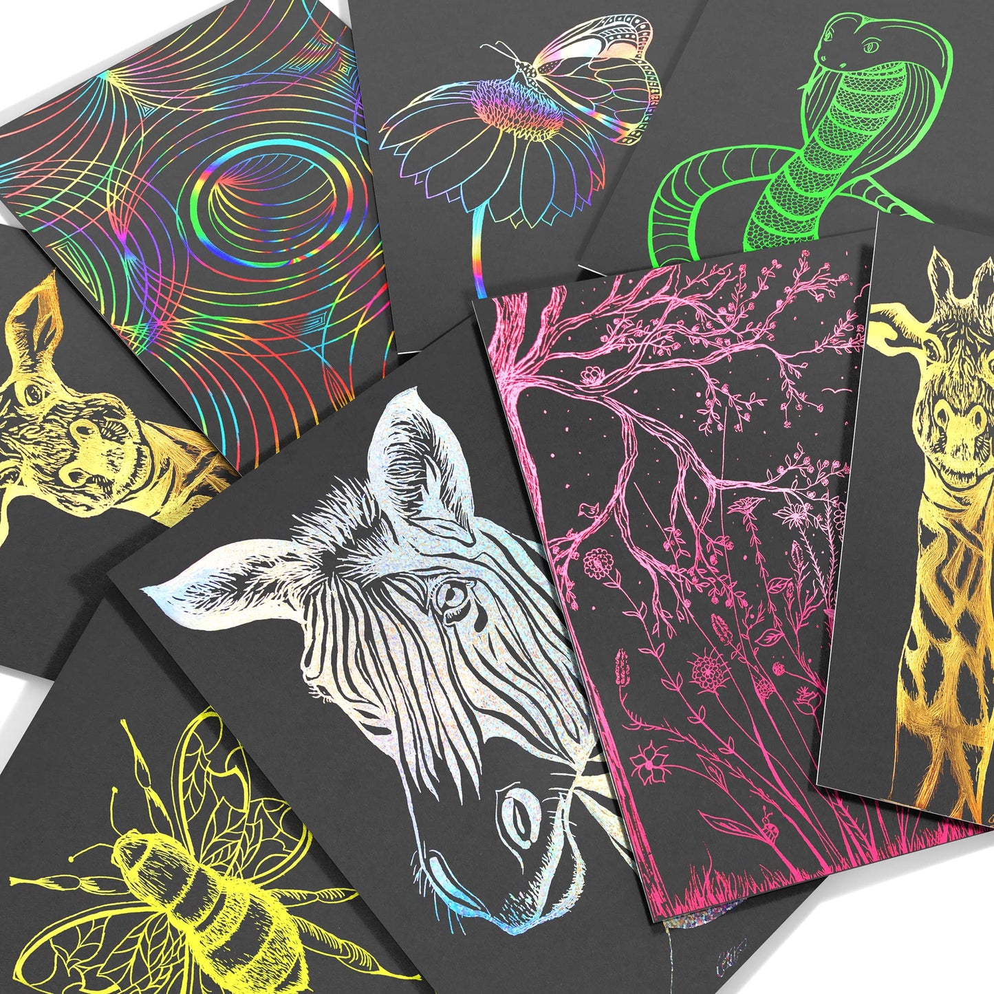Marvin's Magic Scratch Art Kit for Kids - Rainbow Sheets - Age 5-12