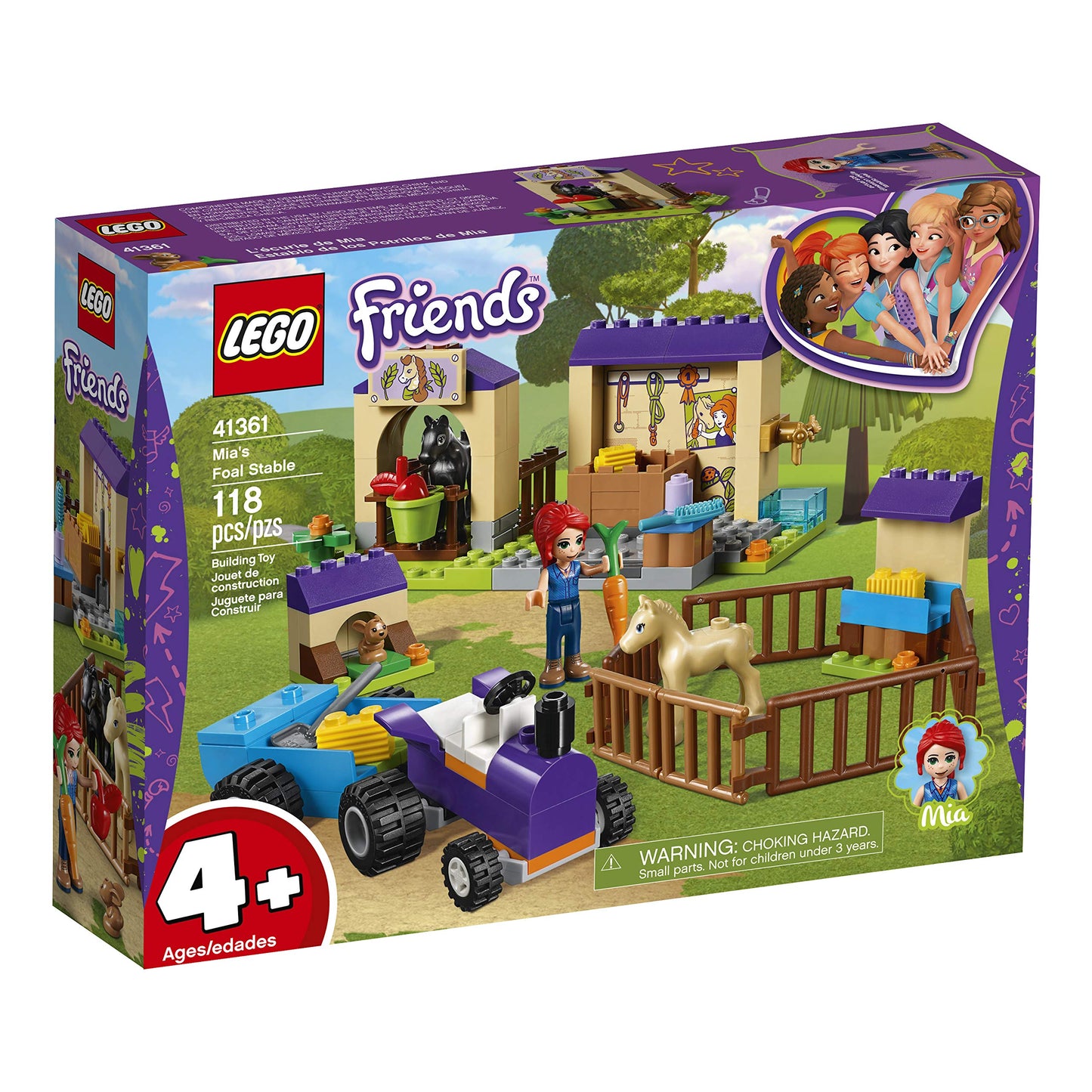 LEGO Friends 4+ Mia's Foal Stable 41361 Building Kit (118 Pieces)