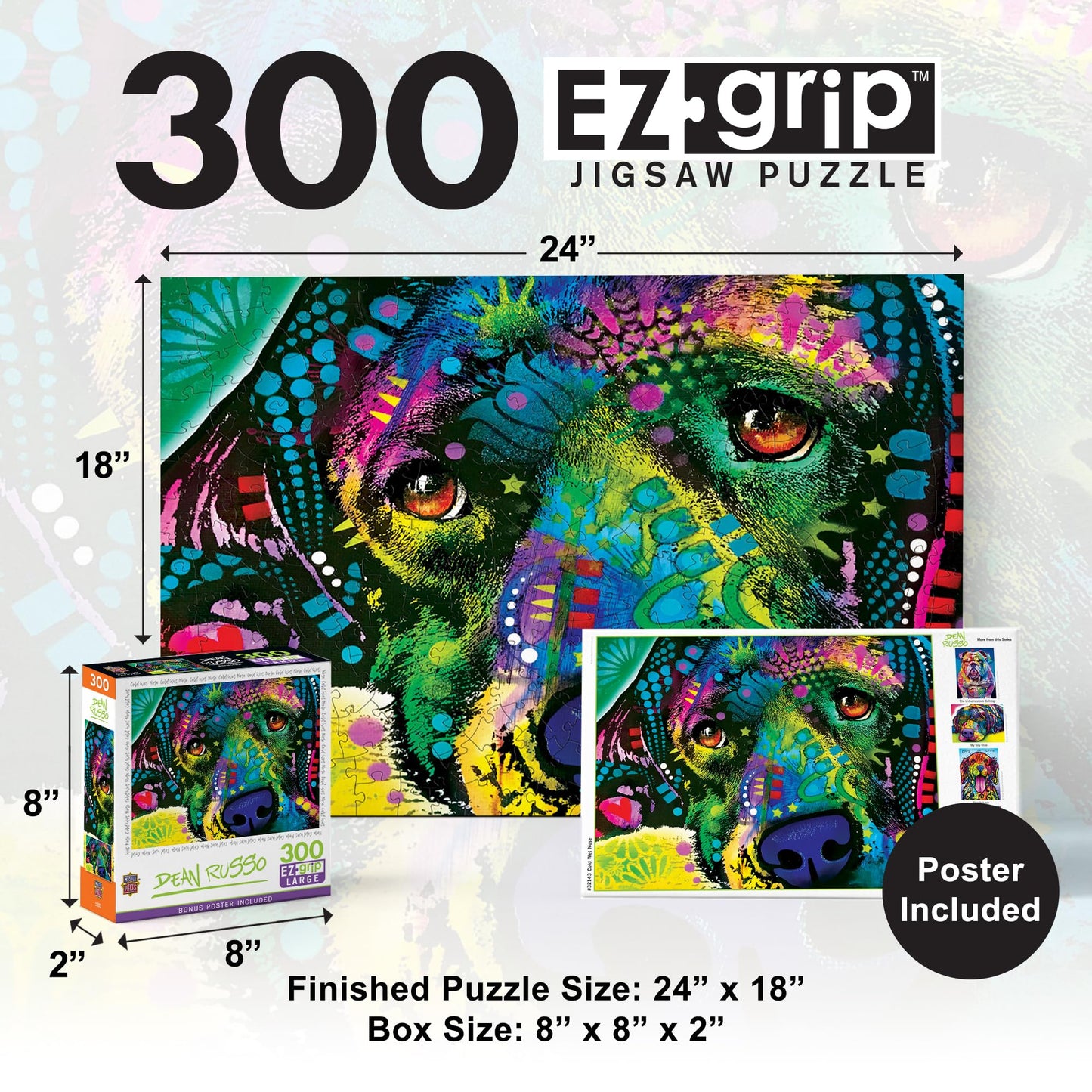 Masterpieces 300 Piece EZ Grip Jigsaw Puzzle - Cold Wet Nose - 18"x24"