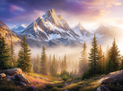 Prime Time Puzzles Adult Jigsaw Puzzle Foggy Mountain 1000 Piece