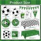 JQSSHXB Soccer Birthday Party Decorations Tableware Set Soccer Party Supplies Soccer Theme Party Decorations Paper Plates Napkins Cup Tablecloth