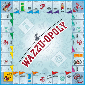 Late for the Sky Wazzuopoly Washington State University Board Game, Opoly-Style Edition for Alumni, Students & Families, 2-6 Players, One-Hour Mode