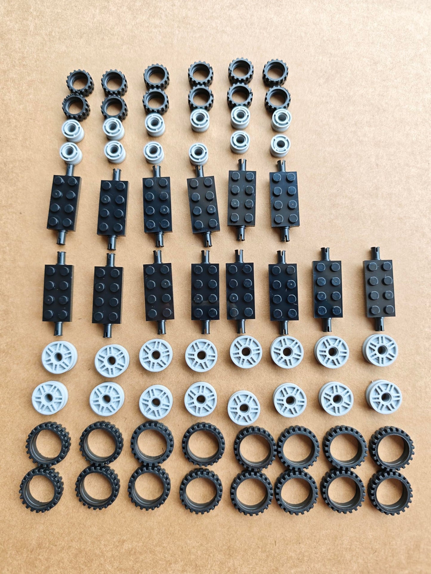 70 Pieces City Car Wheels and Axles Set,Car Parts Chassis Pieces Tires Building Blocks, Compatible with Lego for Kids Boys Toy