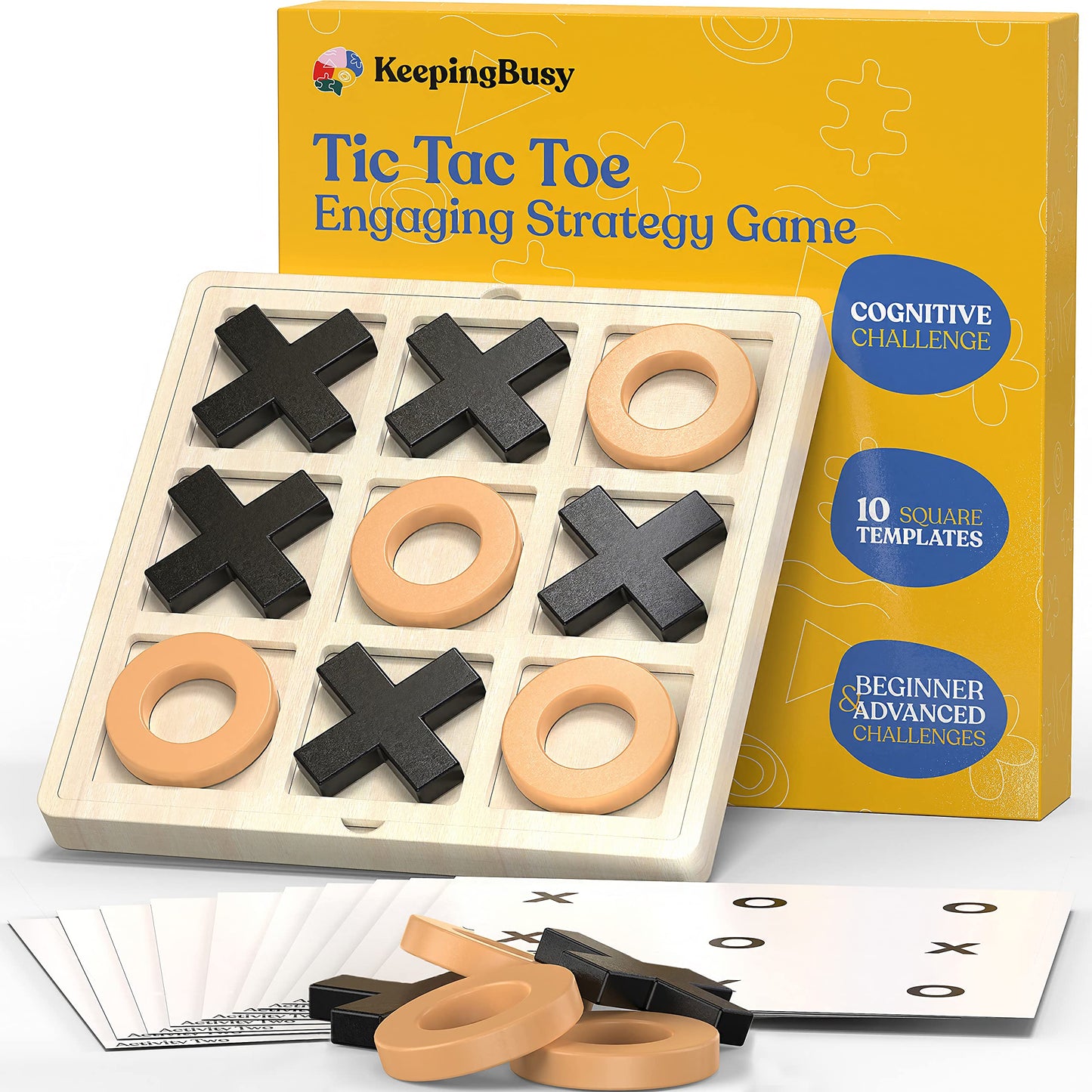 Keeping Busy Tic Tac Toe Dementia Activities for Seniors | Alzheimer Products for Elderly Patients | Fun Memory Game Toy & Cognitive Brain Puzzle