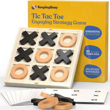 Keeping Busy Tic Tac Toe Dementia Activities for Seniors | Alzheimer Products for Elderly Patients | Fun Memory Game Toy & Cognitive Brain Puzzle