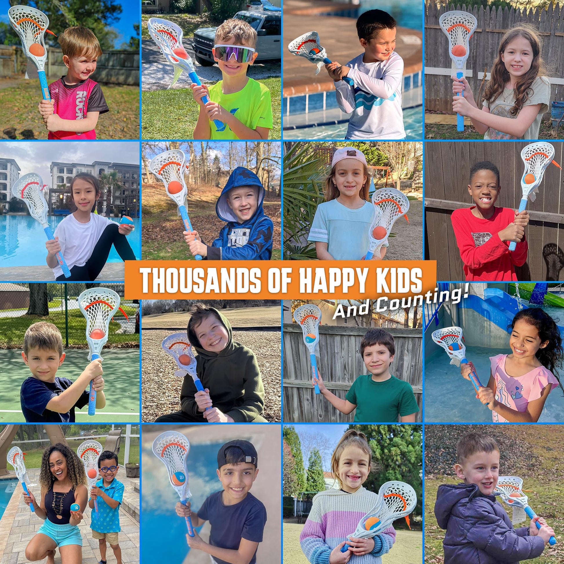 Mini Toss Lacrosse Sticks - Pool Games & Outdoor Beach Lacrosse Gifts - Best Beach Toys for Kids All Ages & Gifts for Teen Boys Ages 3 4 5 6 7 8 9 10
