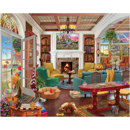 White Mountain 1000 Piece Jigsaw Puzzle Cozy Beach House, Seaside Dreams