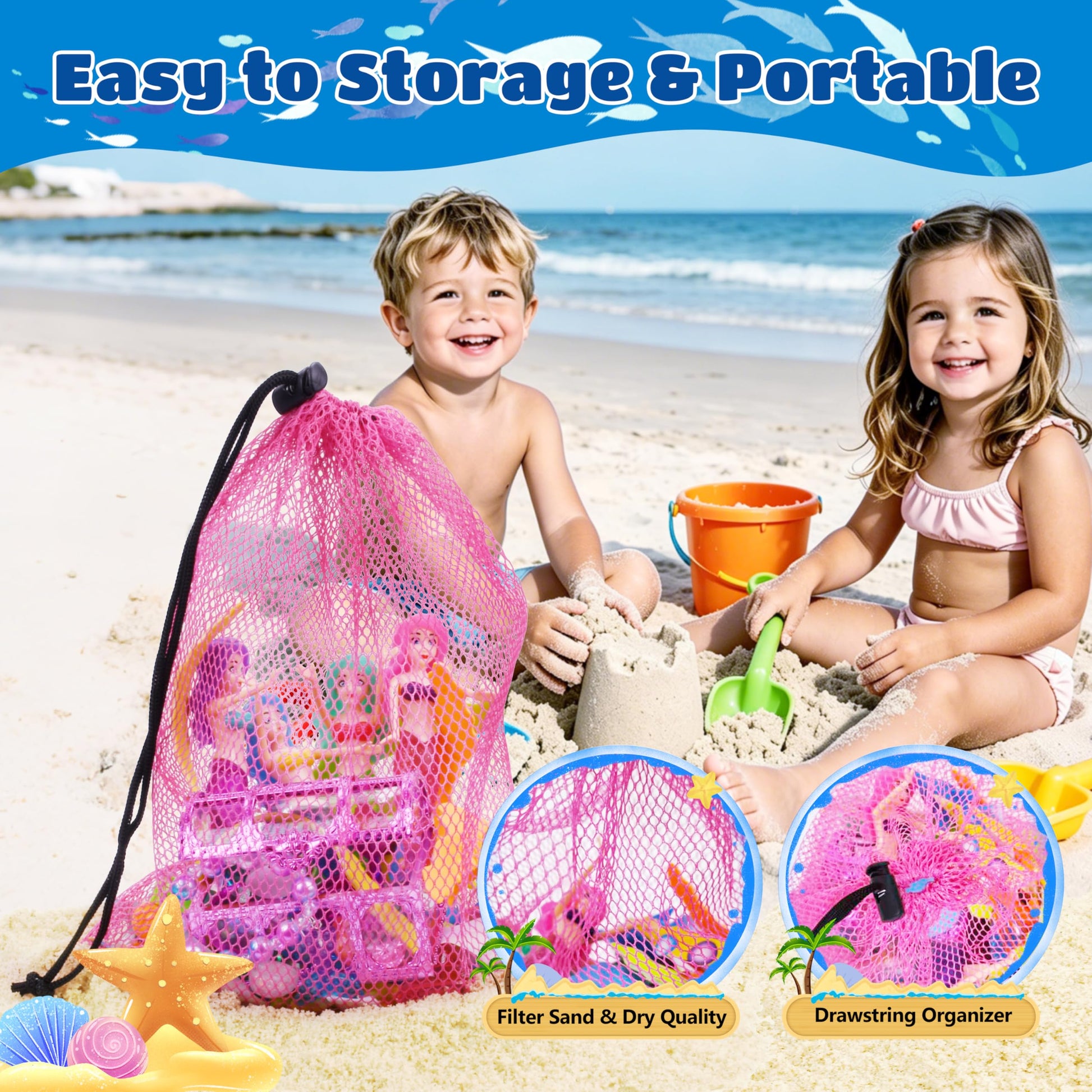 Hoplito 37 Pcs Diving Pool Toys Set with Treasure Chest, Mermaid Pool Toys Colorful Diamond with Storage Bag, Summer Underwater Game Toys Swimming