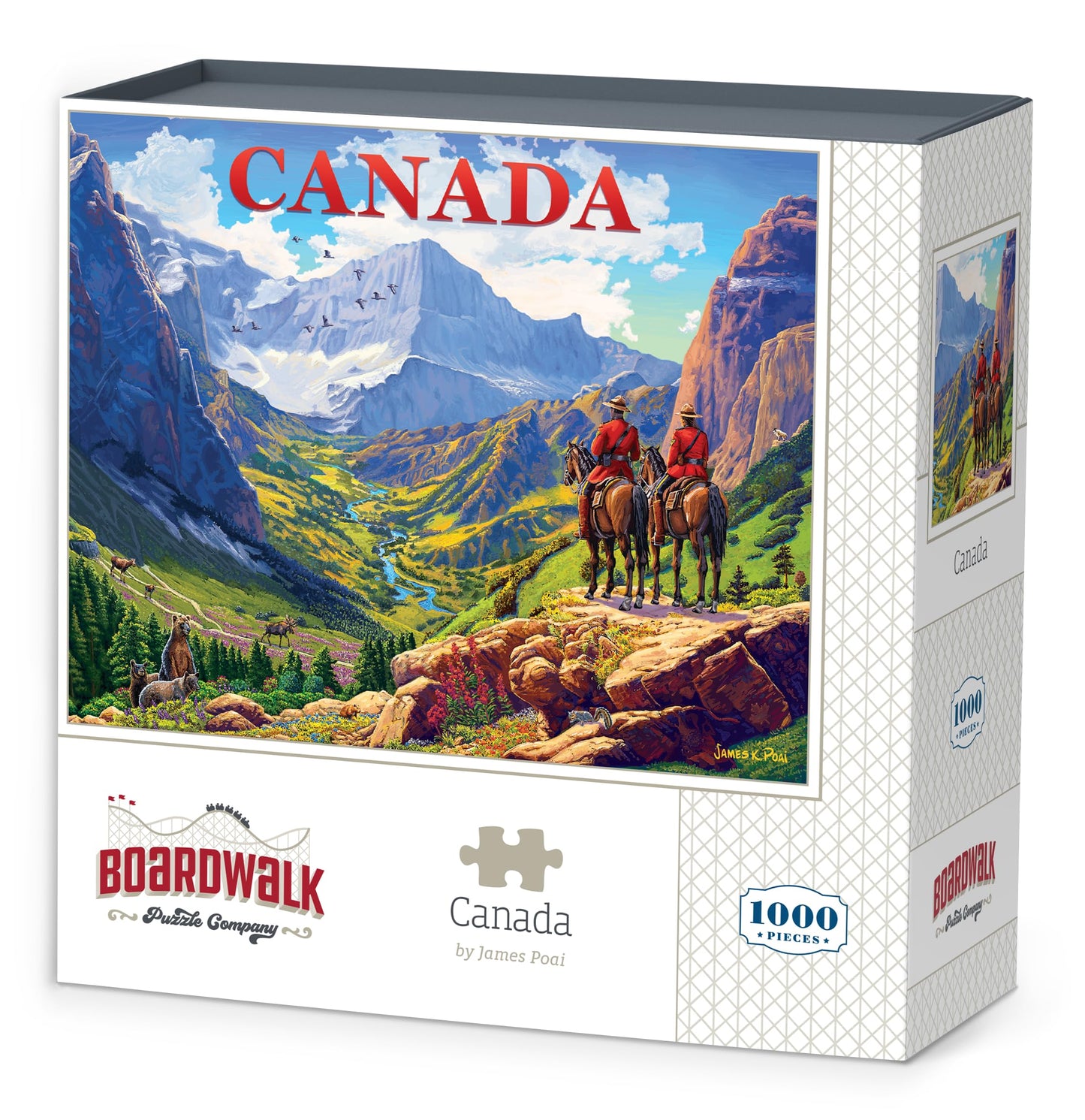 Boardwalk Canada 1000 Piece Jigsaw Puzzle Scenic Mountain Wildlife Puzzles with Premium Box, Gift for Adults and Family 19"x26"