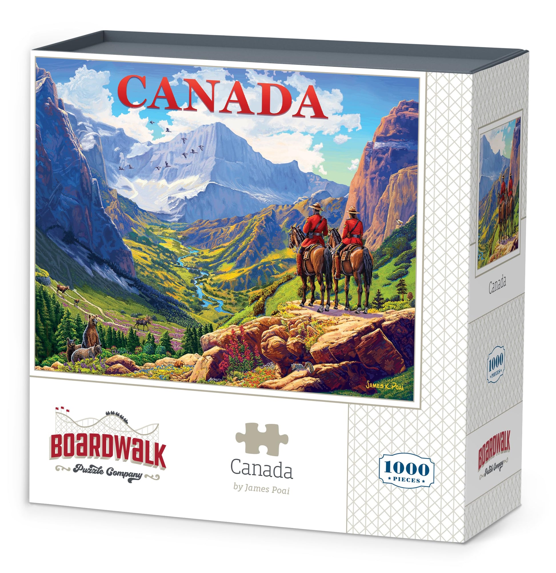 Boardwalk Canada 1000 Piece Jigsaw Puzzle Scenic Mountain Wildlife Puzzles with Premium Box, Gift for Adults and Family 19"x26"