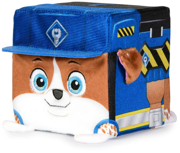 Rubble & Crew Stuffed Animals, Wheeler, 4-Inch Cube-Shaped Plush Toy for Kids Ages 3 and Up