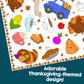 Color Your Own Thanksgiving Tablecloth- Fun Holiday Kids' Table Activity- 50" x 40" Disposable Paper Cover Coloring Craft for Fall Holiday