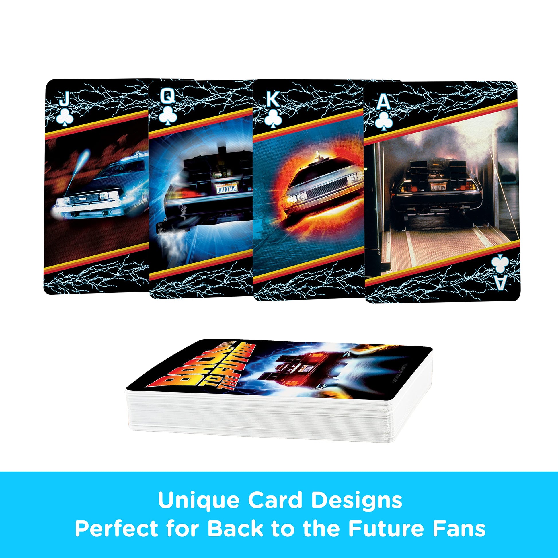 AQUARIUS Back to the Future Playing Cards Standard Size - Themed Novelty Deck with 52 Unique Movie Designs - Collectible Merchandise Gift for Teens
