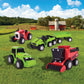 Maxx Action Farm Construction 5pk Toy Truck Set, Includes Wagon, 6x6, Modern Tractor, Combine and Vintage Tractor Vehicles with Moving Parts, Cake