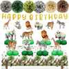 Safari Theme Party Decorations Animal Birthday Banner Jungle Tablecloth Centerpieces Hanging Swirl Decorations Animals Party Decorations for Wild