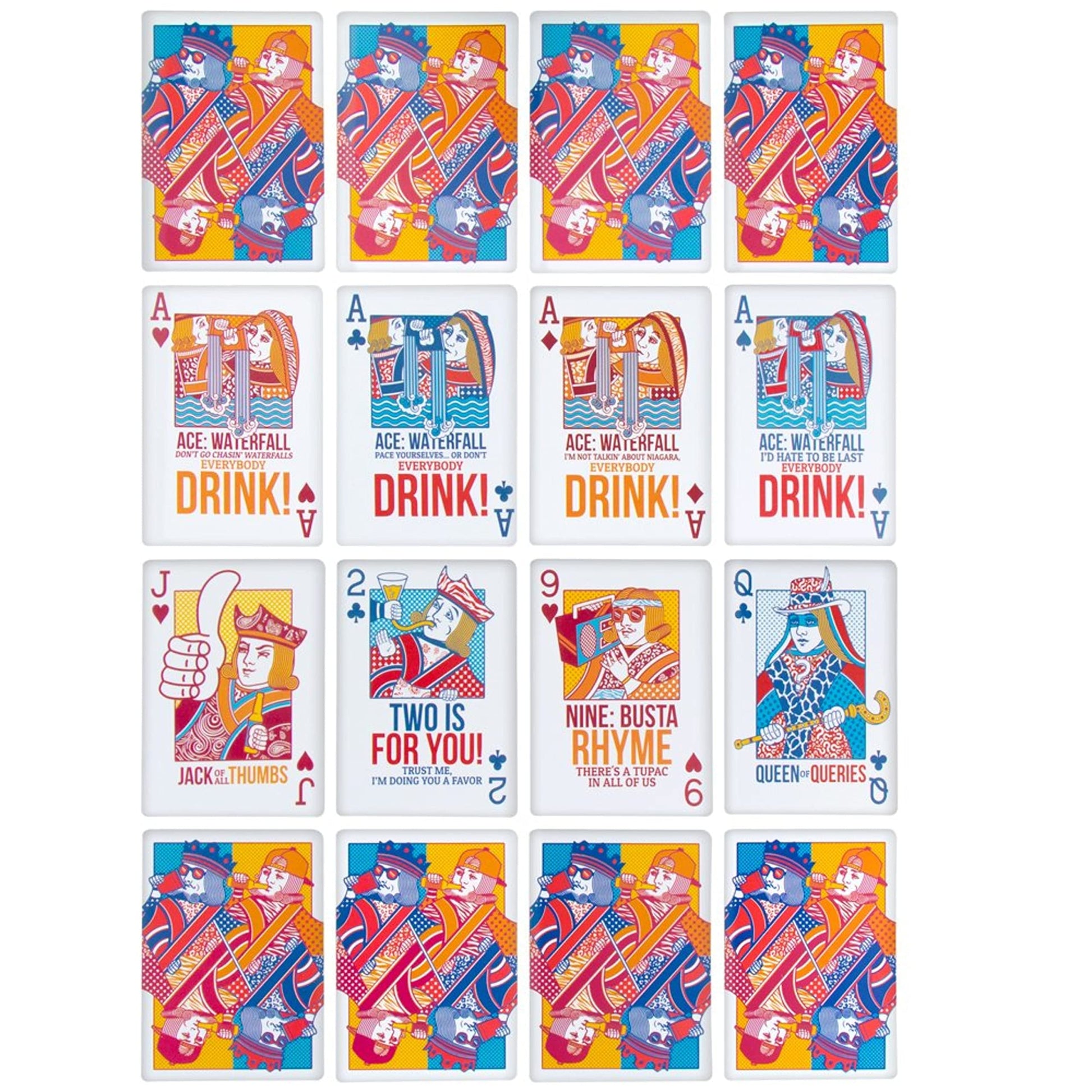 Brewski Brothers Kings Drinking Game Playing Cards - Waterproof Custom Plastic Cards with Instructions on the Cards - Ring of Water, Waterfall, King's