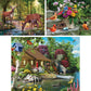 Bits and Pieces 3 Jigsaw Puzzle Set - 100 Piece Puzzles for Adults - Nature Scenes Set - 15" x 19" Jigsaw Puzzles - Birds Log Cabin Deer - Random Die