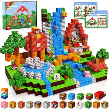 Goody King Magnetic Blocks |100PCS Magnetic Building Cube Game, Constructions Toys for Boys & Girls Age 3-4, 5 6 7 8 9 10, STEM Montessori Stacking
