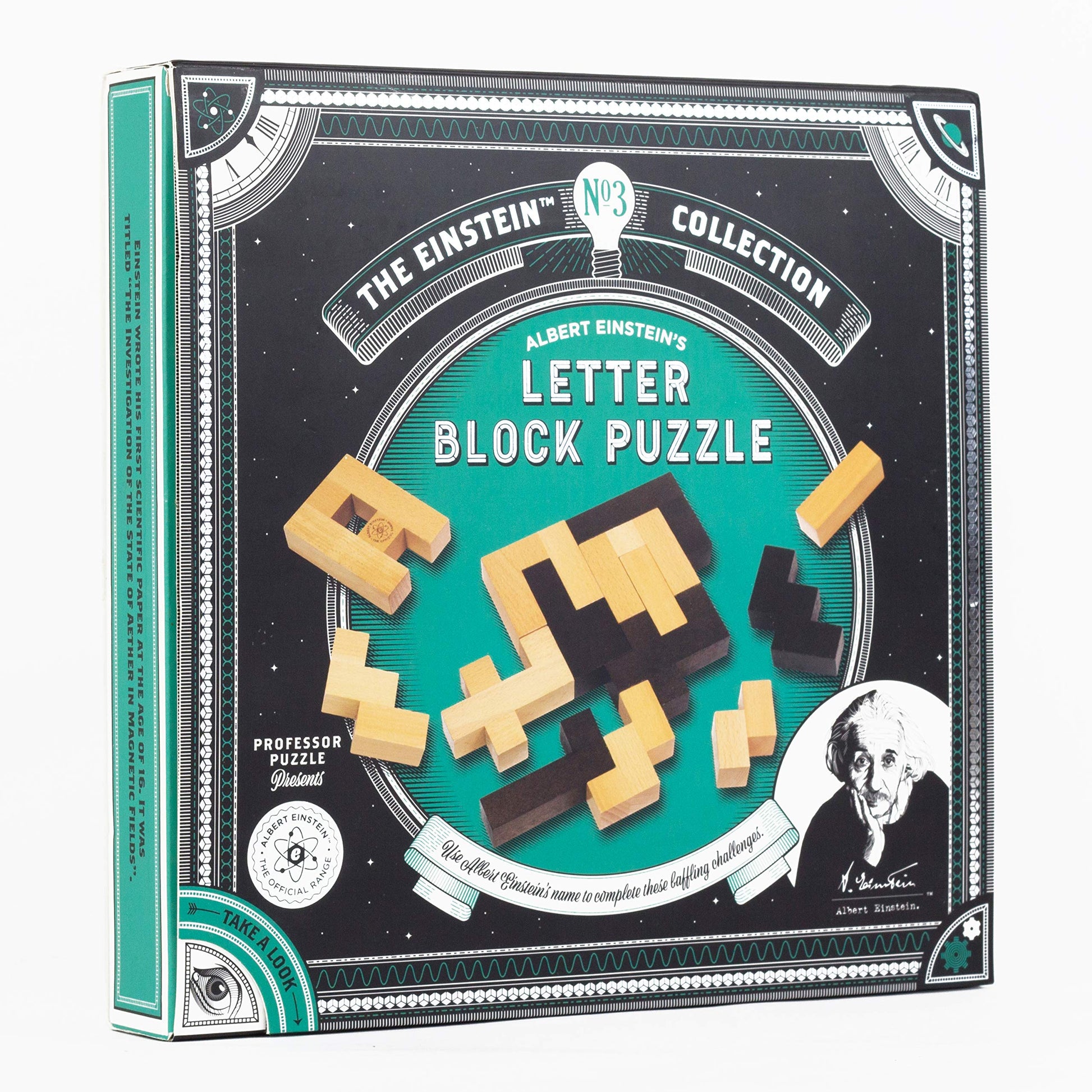 The Einstein Collection Letter Blocks - 3D Brain Teaser Puzzles - 12 Brain Teasing Challenges. - Professor PUZZLE 3D Brain Teaser Puzzles