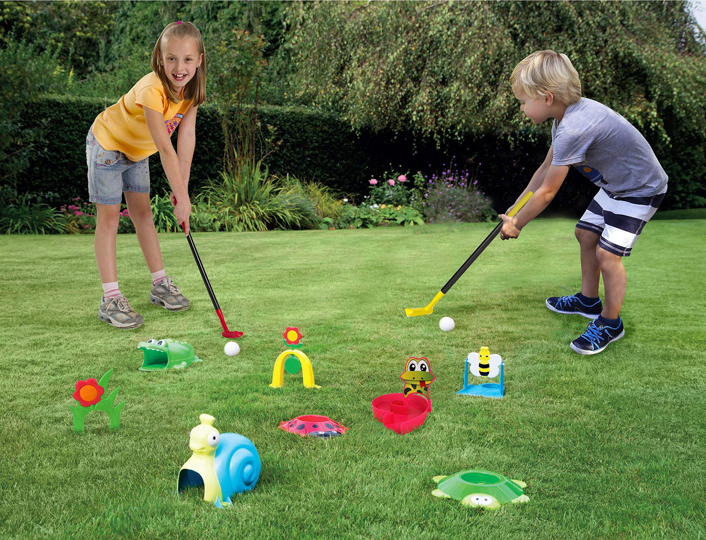 Party Hurray Children Golf Set, w/Golf Clubs, Practice Holes, Floral/Animal Obstacles, Golf Balls, Packed in Gift Box