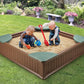 Badger Basket 2-in-1 Sandbox & Garden Planter with Cover - Brown/Green