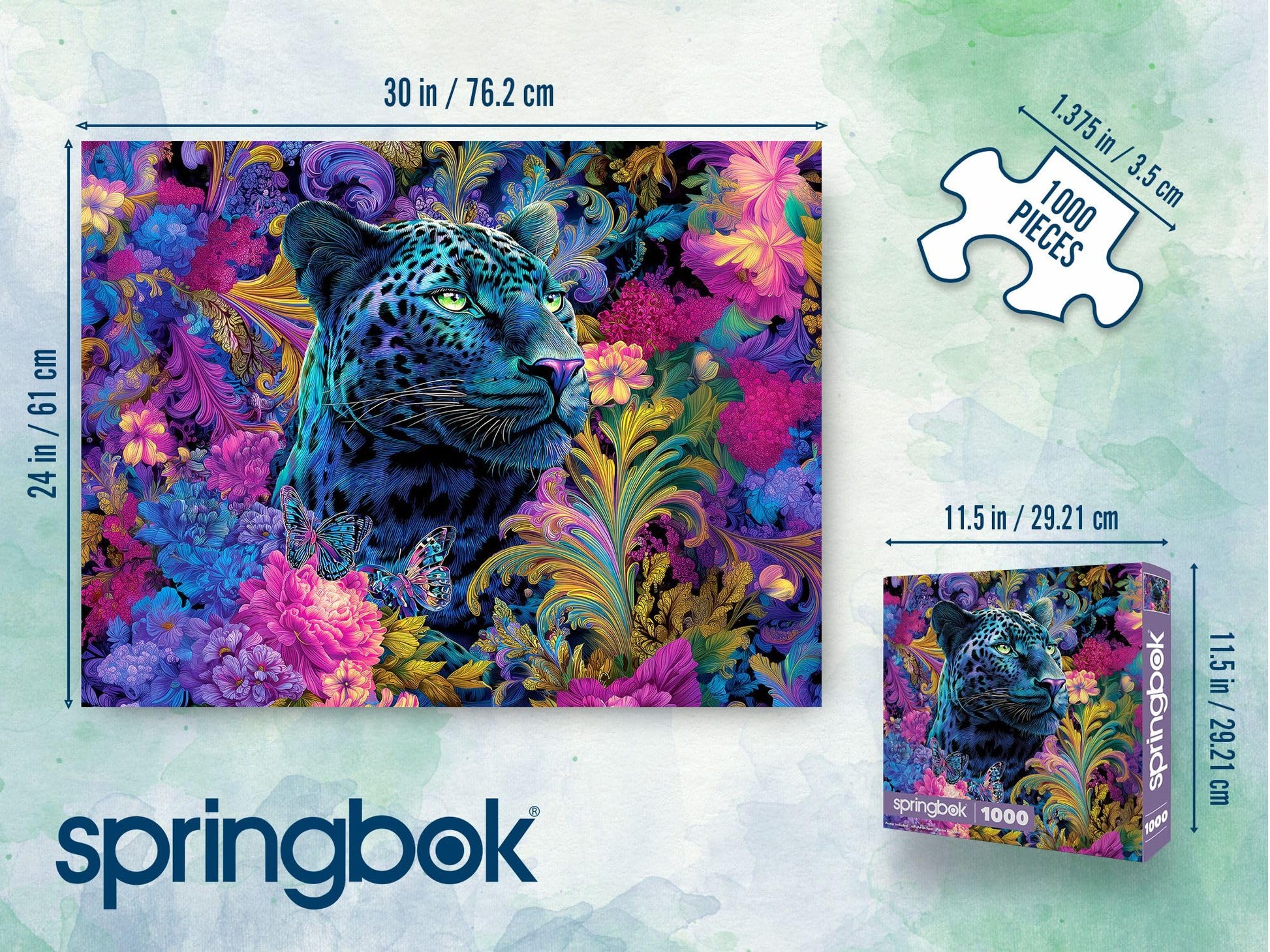 Springbok Paisley Panther Bloom 1000 Piece Jigsaw Puzzle for Adults - Poster Now Included - Unique Cut Pieces - Made in USA
