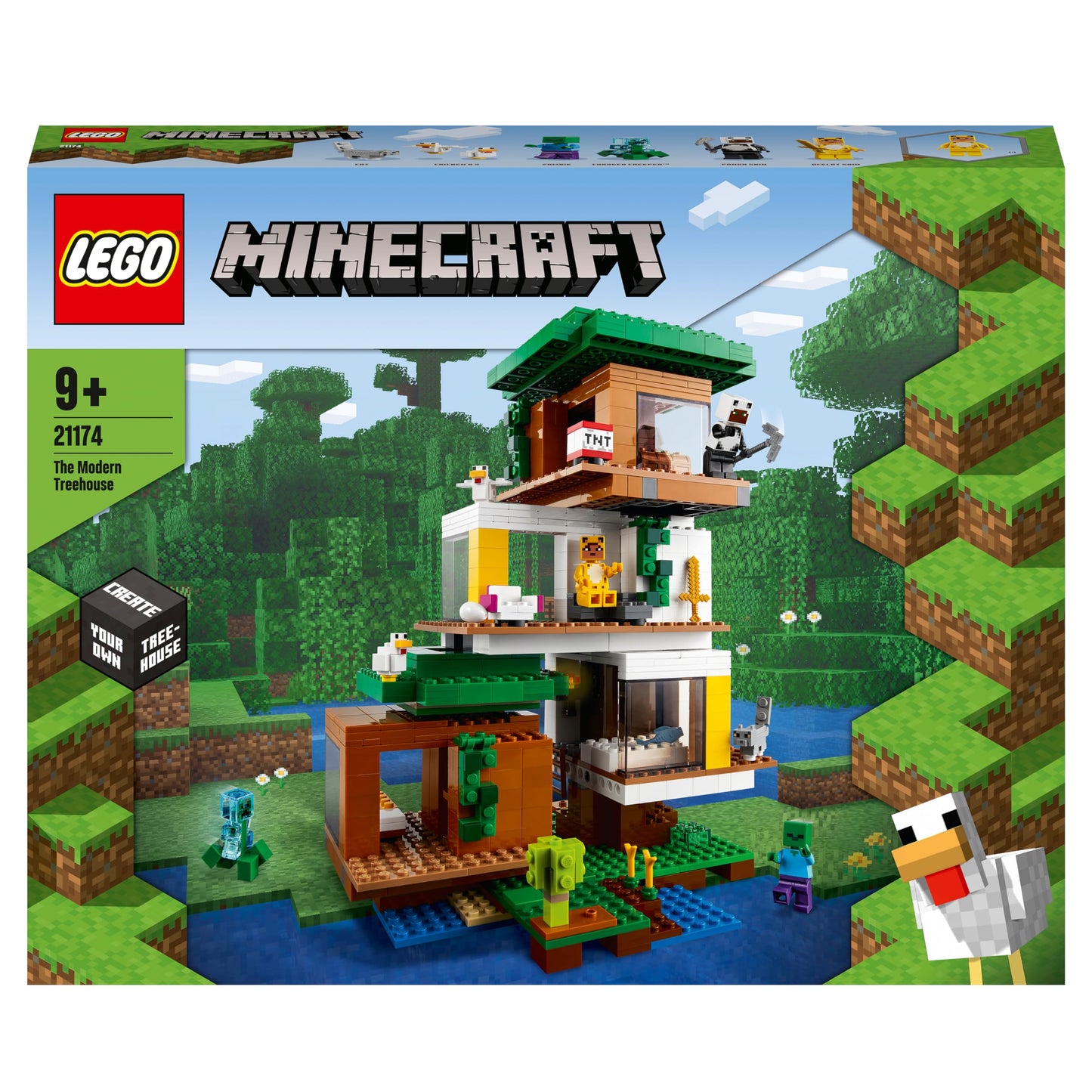 LEGO Minecraft The Modern Treehouse 21174 Giant Treehouse Building Kit Playset; Fun Toy for Minecraft-Gaming Kids; New 2021 (909 Pieces)