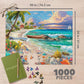 Springbok Seashell Shore 1000 Piece Jigsaw Puzzle for Adults - Tropical Beach Scene - Poster Included - Unique Cut Pieces - Made in USA