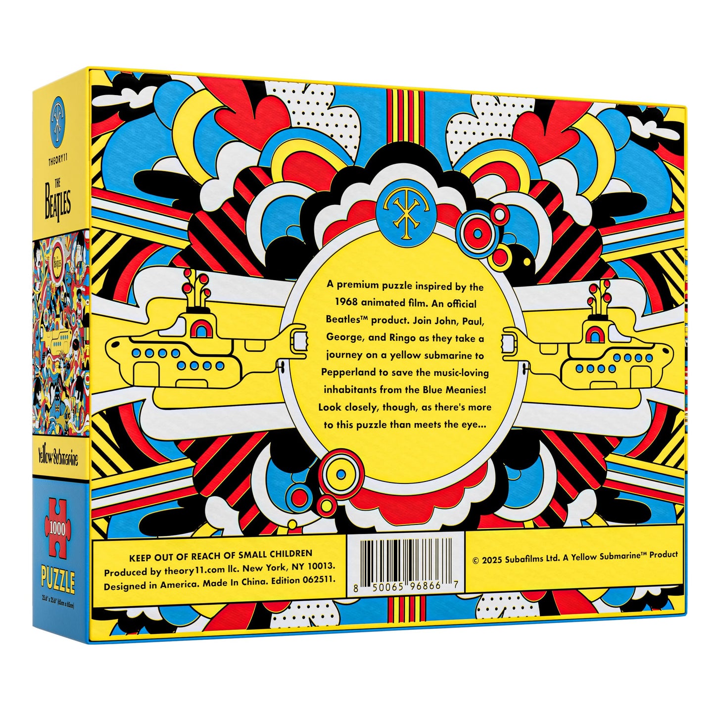 theory11 Beatles Yellow Submarine 1000 Piece Jigsaw Puzzle | Officially Licensed Beatles Merchandise | Premium Collector's Edition | Inspired by 1968