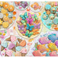 Ceaco - Cookie Creations Puzzle 300 Oversized Pieces - Rose Khan - Pastel Cookie Art Jigsaw Puzzle with Bonus Poster - Large Piece Puzzle for Adults