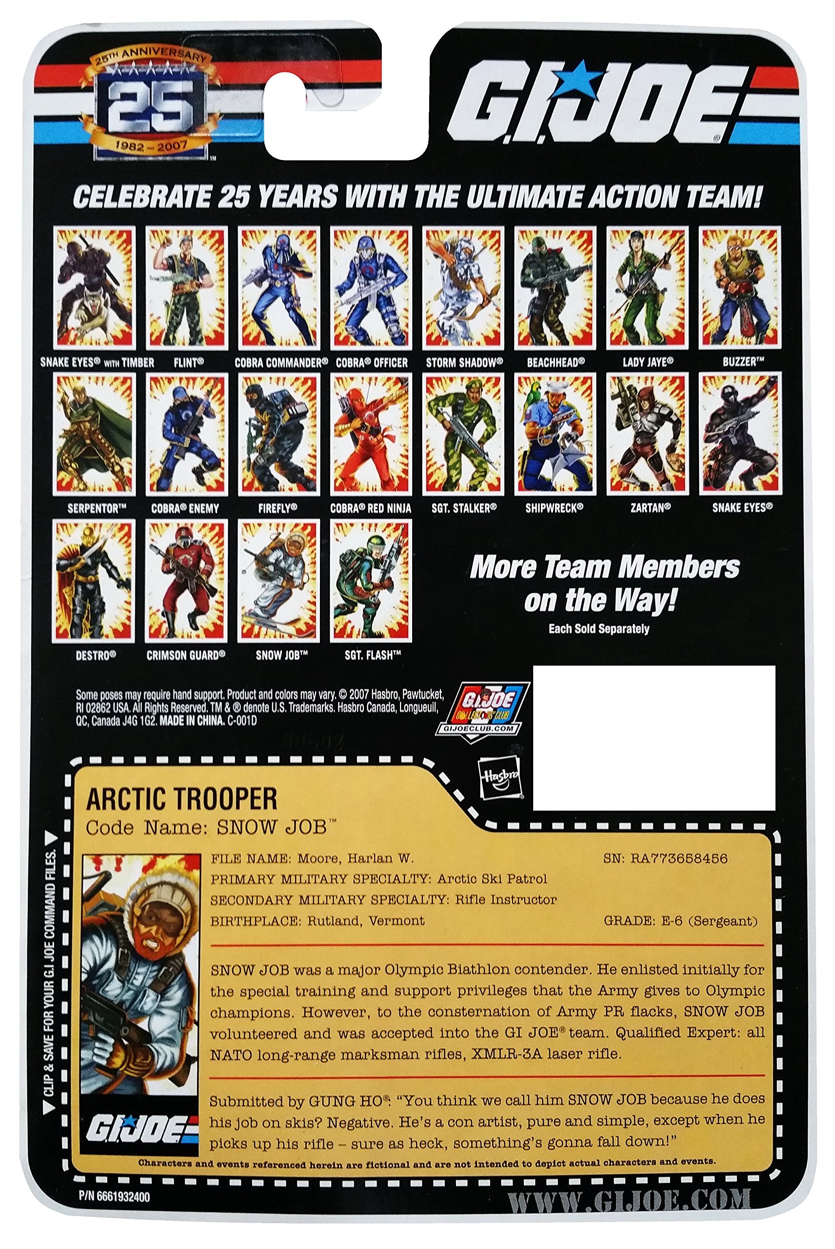 G.I. Joe 25th Anniversary: Snow Job (Arctic Trooper) 3-3/4 Inch Action Figure
