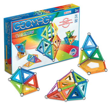 Geomag Rainbow Magnetic Building Set, Multicolor - 72 Pieces