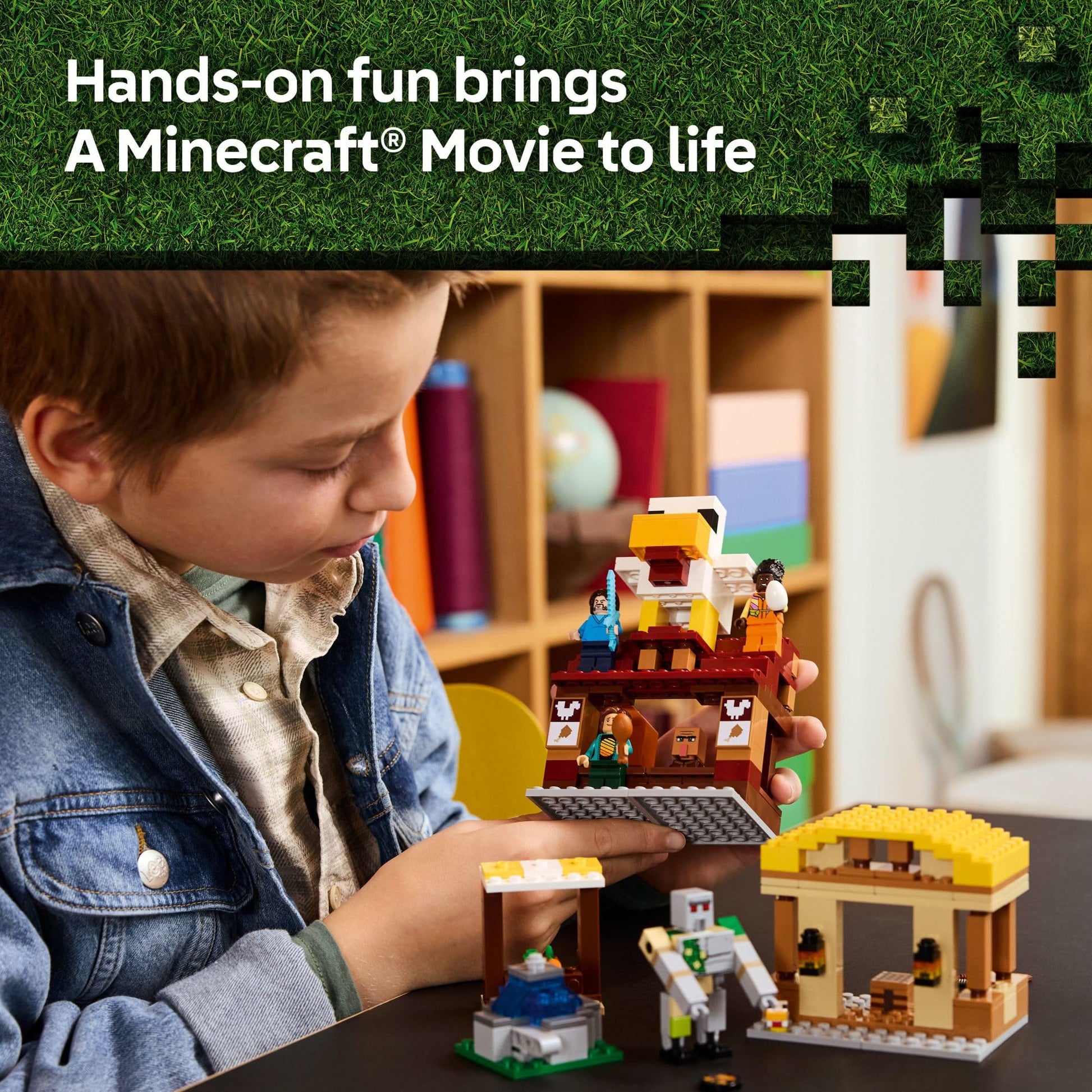 LEGO Minecraft The Ghast Balloon Village Attack- Toy Building Set for Kids, Girls and Boys Ages 10+ - Includes Steve, Natalie, and Dawn Minifigures