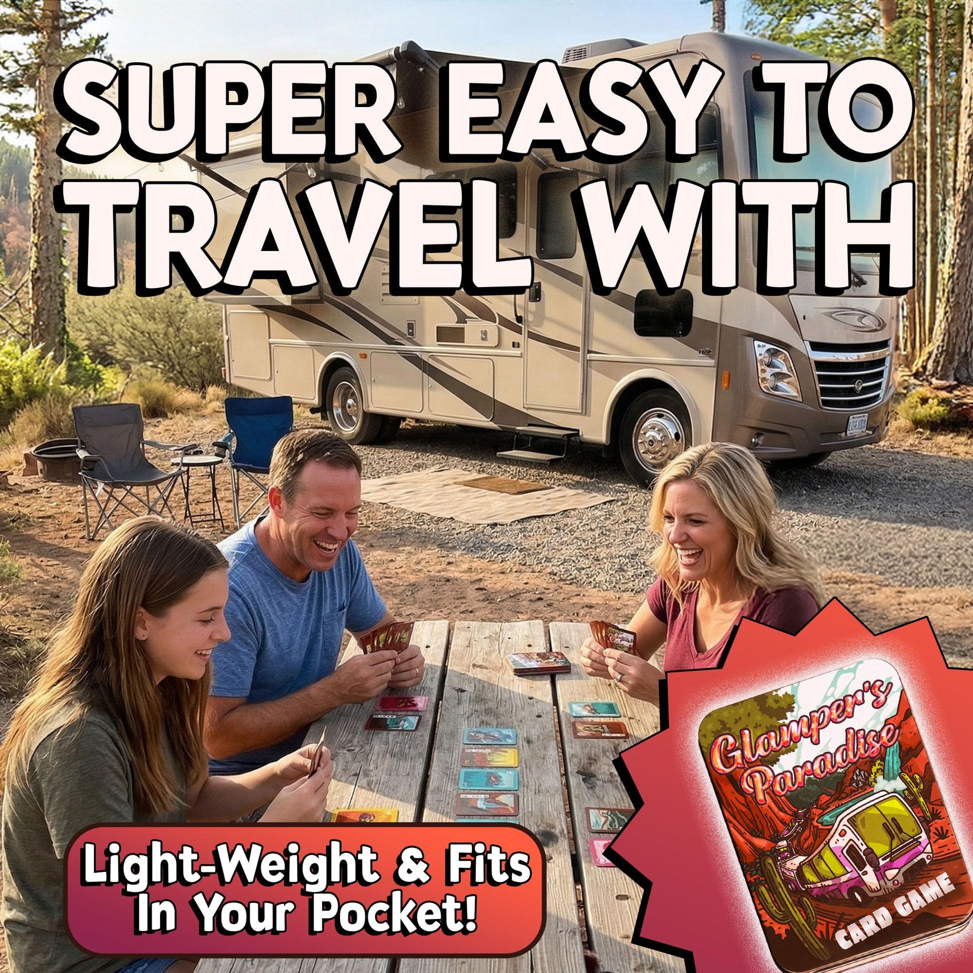 Education Outdoors Glampers Paradise Card Game - Fast Play Family Fun with Camping Charm and Laughs