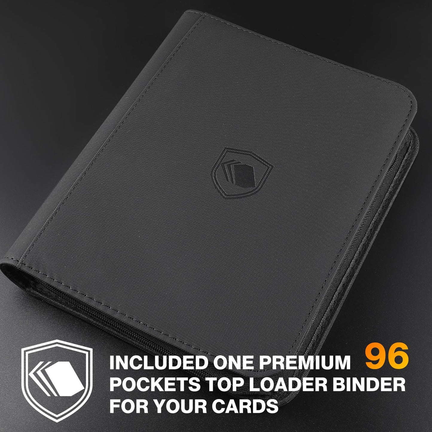 200 Card Sleeves Top Loaders for Cards Included 96 Pockets Top Loader Binder, 3" x 4" Baseball Card Protector Hard Plastic Card Holder for Sports