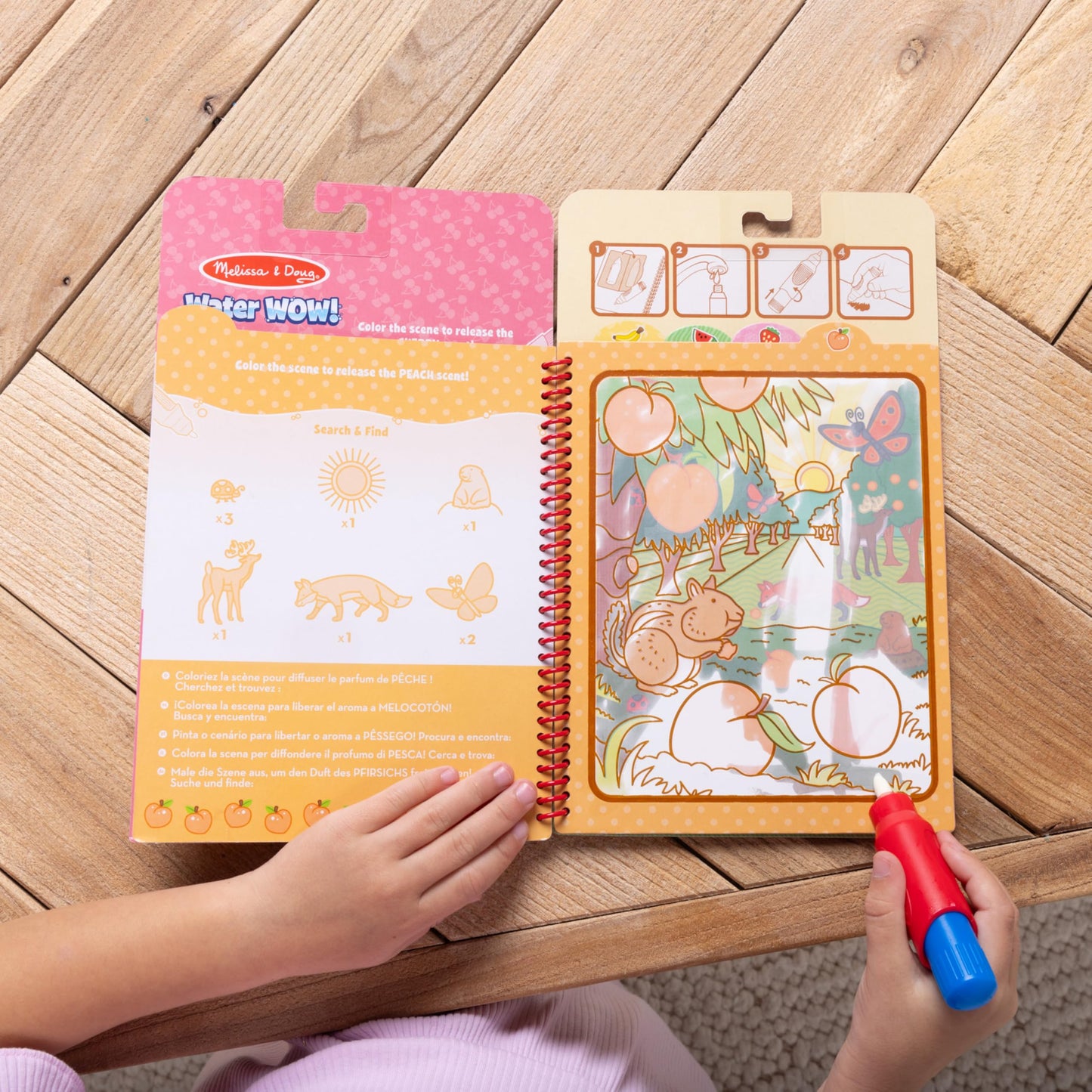 Melissa & Doug Scented Water Wow! Mess Free Coloring Book, Reusable Water-Reveal Activity Pad, Fruit, Travel Toys, Party Favors, for Toddlers for Kids