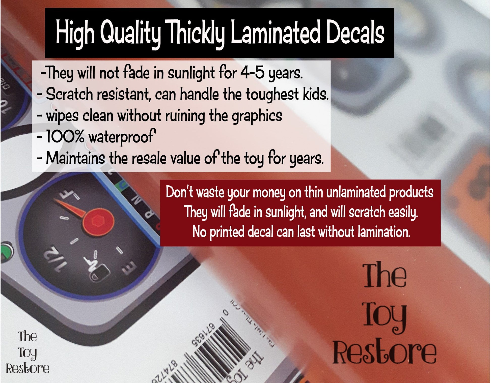 Toy Restore Replacement Stickers Fits Little Tikes Classic Pick up Truck (No Eyes)