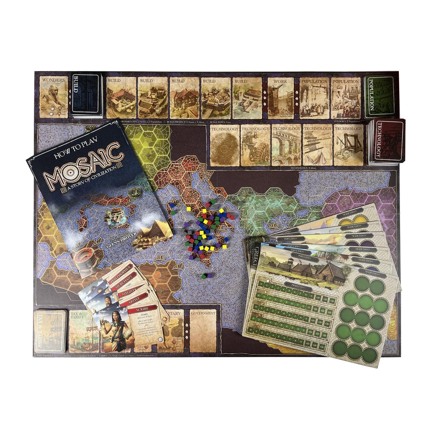 Mosaic: A Story of Civilization - Strategy Board Game for Adults and Family | Fast, Fun, Action-Selection and Area Control Game | 1-6 Players | Ages