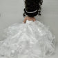 KINNEX COLLECTIONS SINCE 1997 17" Quinceañera Centerpiece Doll - Ruffled Gown, Mis Quince Años Table Decoration & Keepsake ARC8421-1R (White)