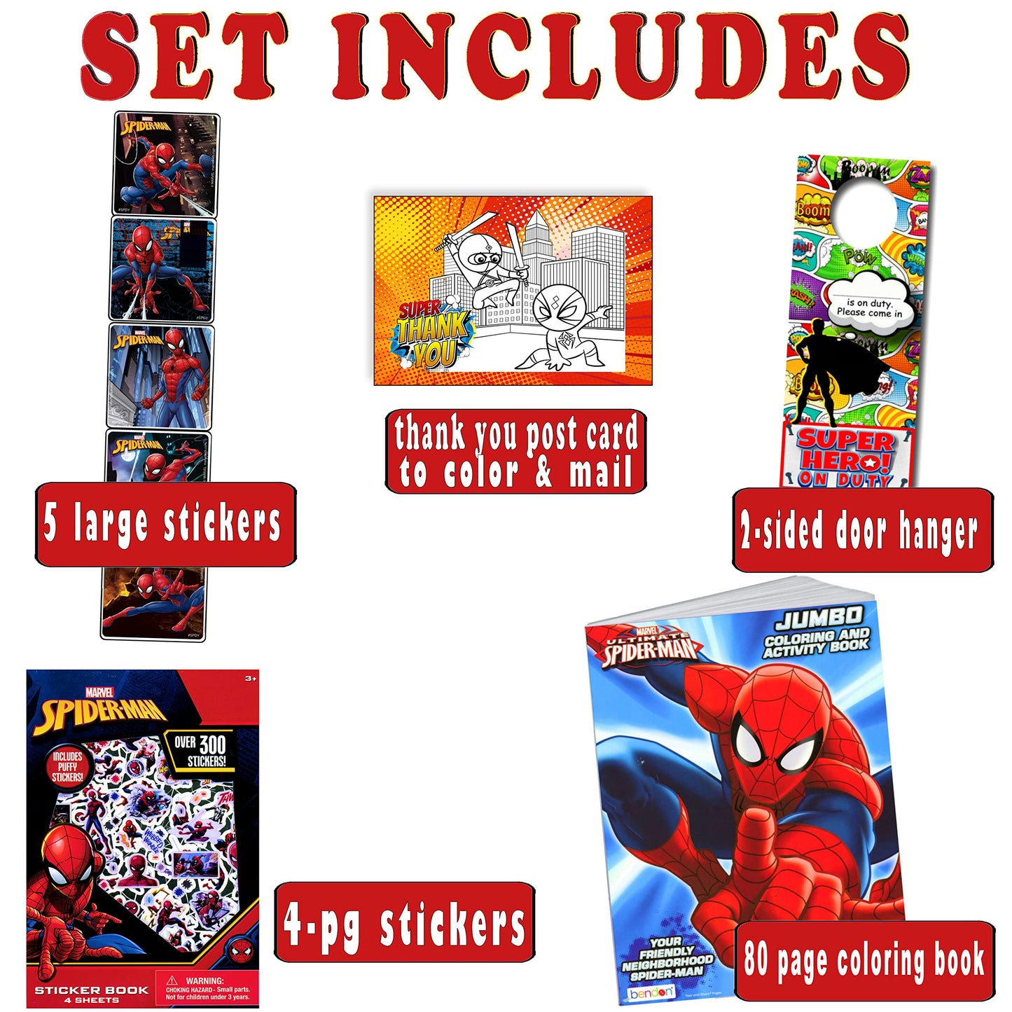 Spiderman Stickers and Coloring Activity Set