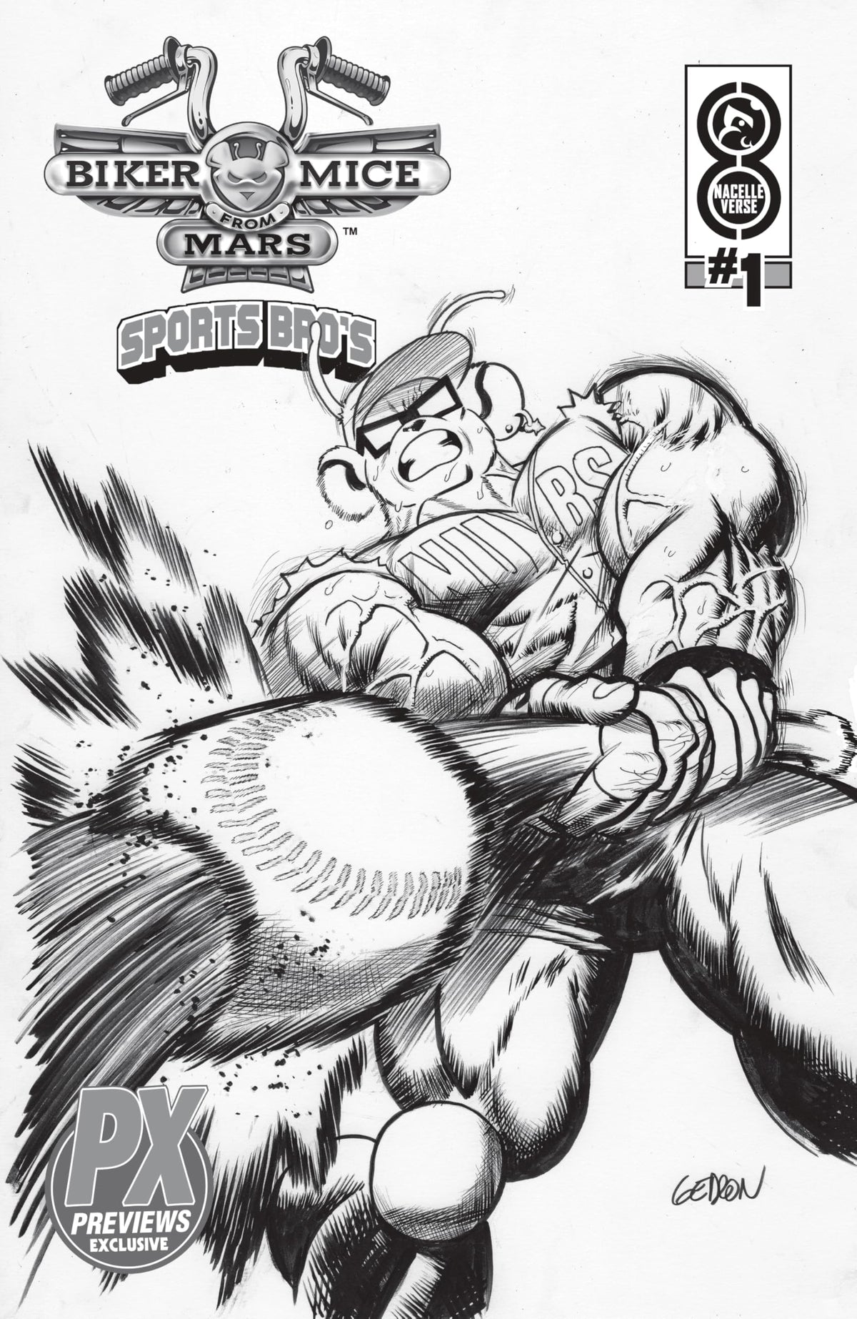 Biker Mice from Mars: The Sports Bro’s Throttle (Black & White) Previews Exclusive Action Figure