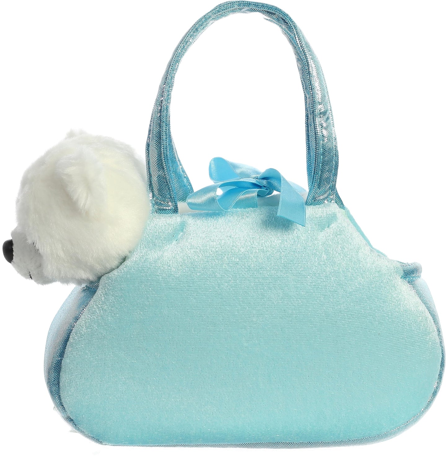 Aurora® Fashionable Fancy Pals™ Peek-A-Boo™ Polar Bear Stuffed Animal - Plush with Stylish Purse for Dress Up Fun - Perfect for Kids 3+ Years
